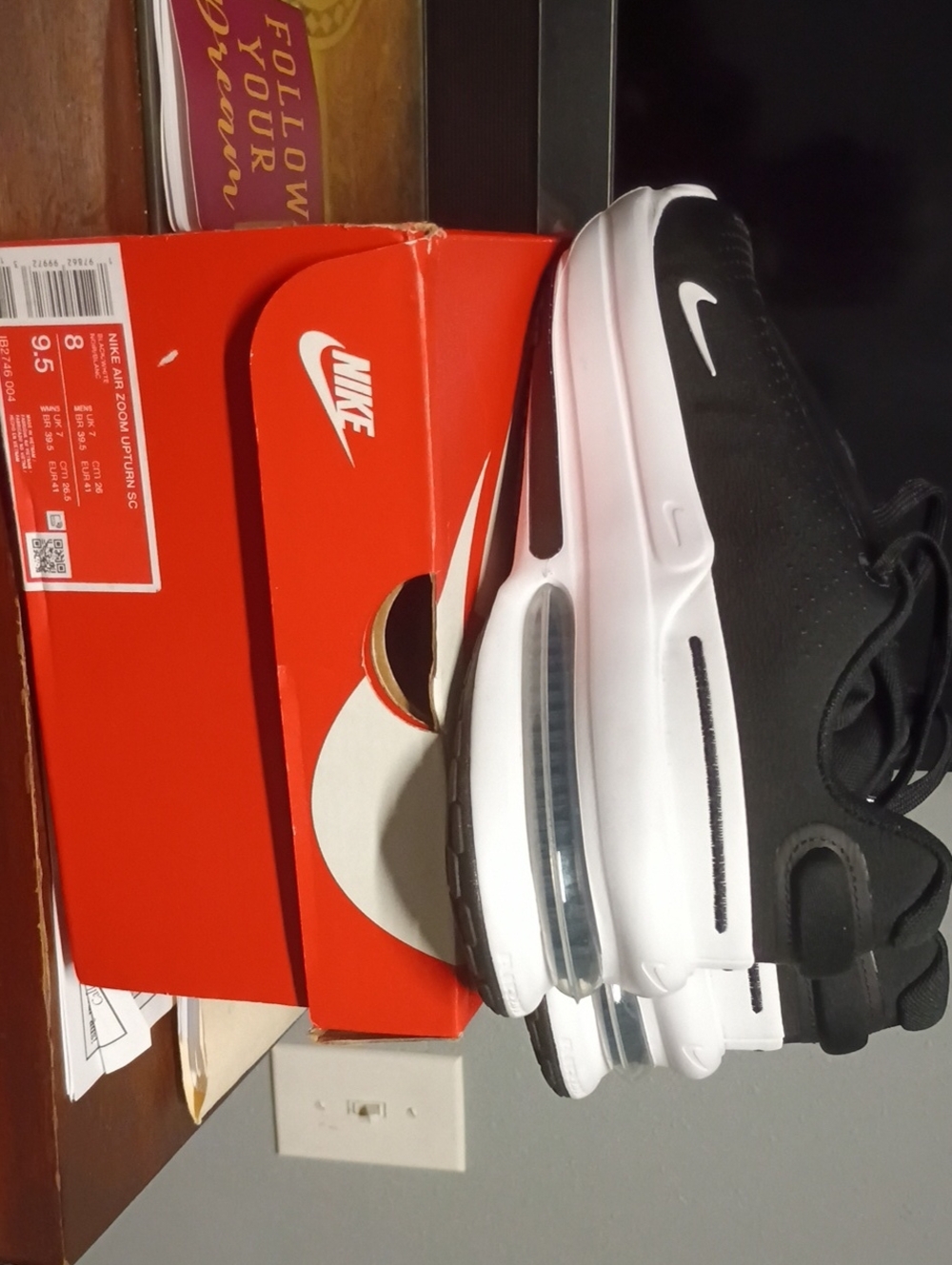 Nike Black and White Air Max-Style Sneakers